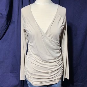 Garnet Hill stretchy slimming criss cross top